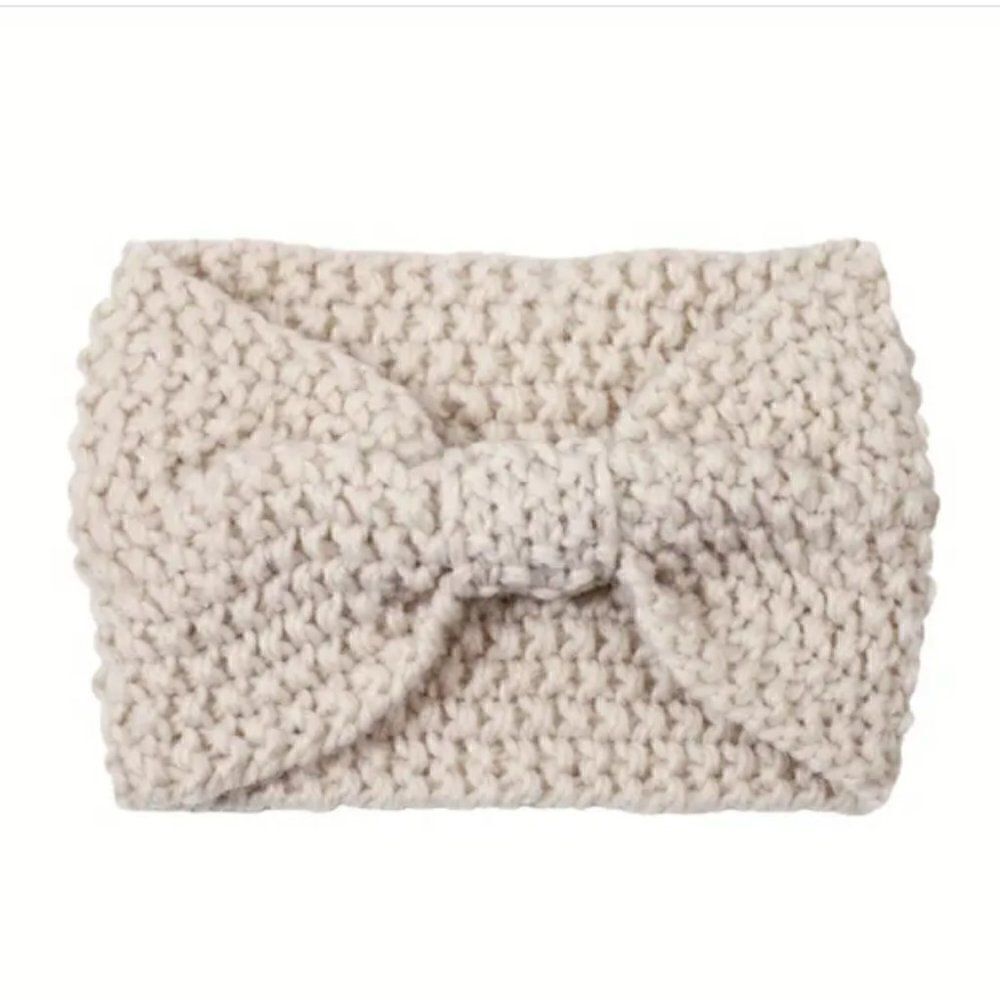Cream Knitted Headband Elastic Wide Stretch Top Twist Ladies Hair Accessories